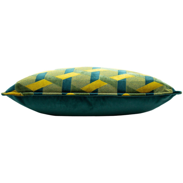 Delano Geometric Lattice Teal & Gold Cushion Covers 16'' x 24'' -  - Ideal Textiles