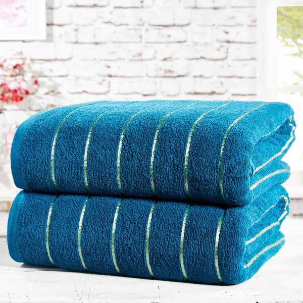 Sandringham Teal 2 Piece Bath Sheet Towel Set -  - Ideal Textiles