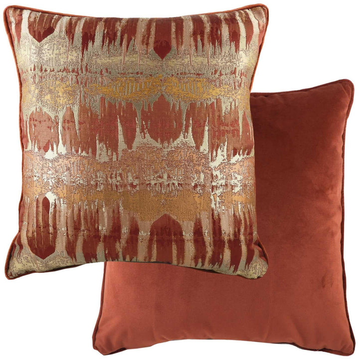 Inca Metallic Textural Terracotta Filled Cushions 17'' x 17'' - Polyester Pad - Ideal Textiles