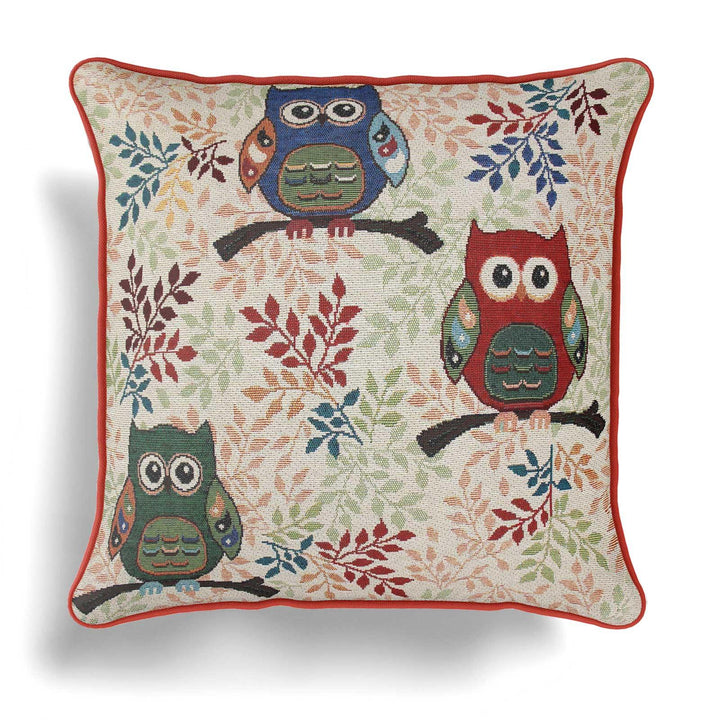 Toowit Owls Woven Tapestry Cushion Cover 18" x 18" -  - Ideal Textiles