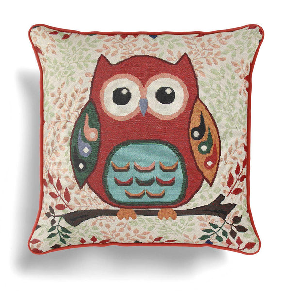 Toowoo Owl Woven Tapestry Cushion Cover 18" x 18" -  - Ideal Textiles