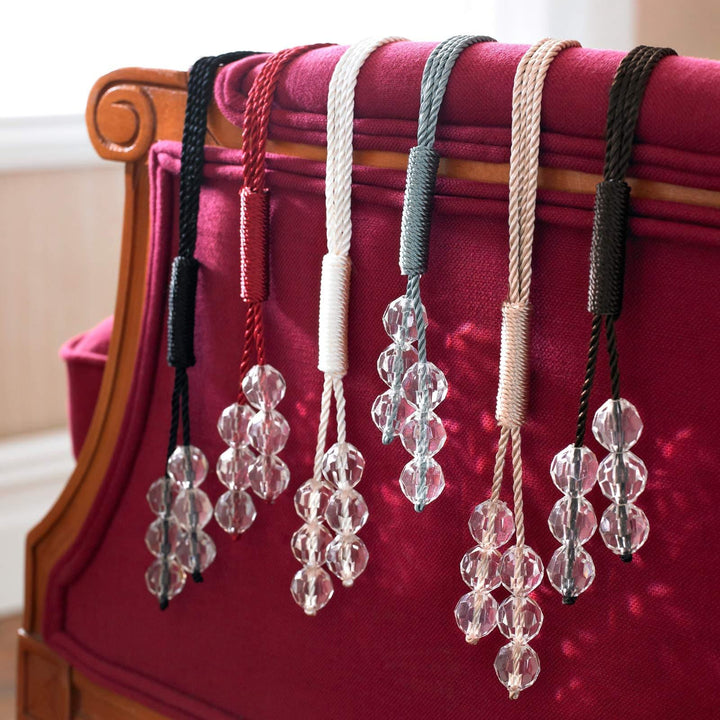 Tsar Chocolate Crystal Gem Curtain Tie Back -  - Ideal Textiles