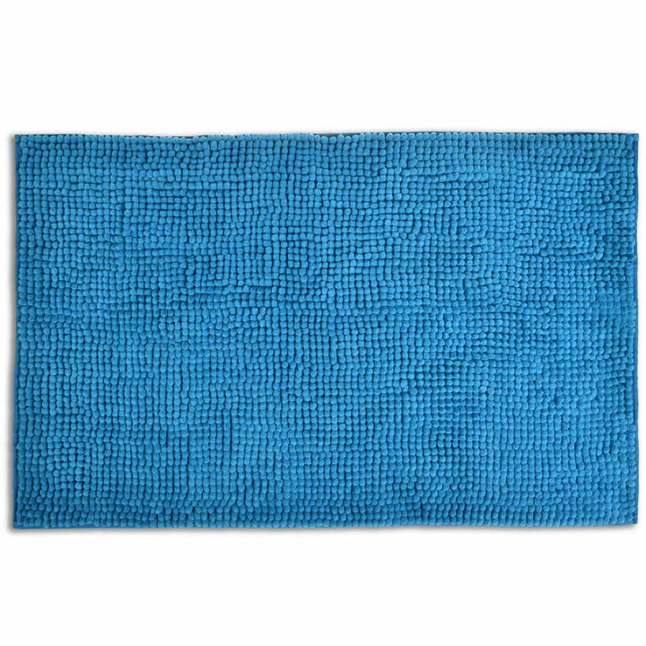 Supersoft Chenille Non-Slip Bath Mat Turquoise - 50cm x 80cm - Ideal Textiles