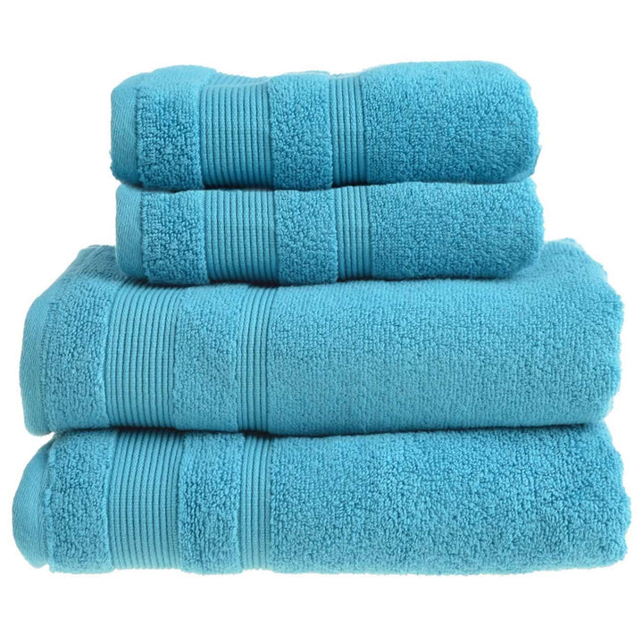 Super Soft Zero Twist Turquoise 100% Egyptian Cotton Towels - Hand Towel - Ideal Textiles