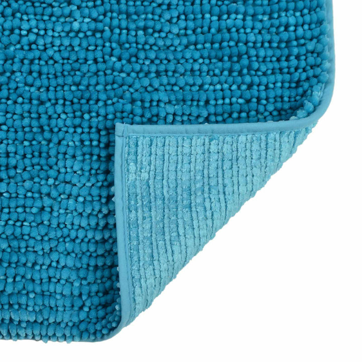 Newbury Chenille Non-Slip Bath Mat Turquoise -  - Ideal Textiles