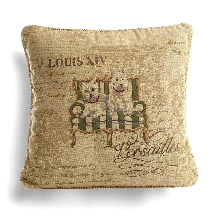 Versailles Dogs Tapestry Cushion Cover 18" x 18" -  - Ideal Textiles