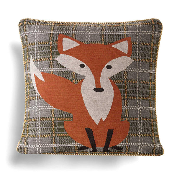 Vixen Fox Tweed Woven Tapestry Cushion Cover 18" x 18" -  - Ideal Textiles