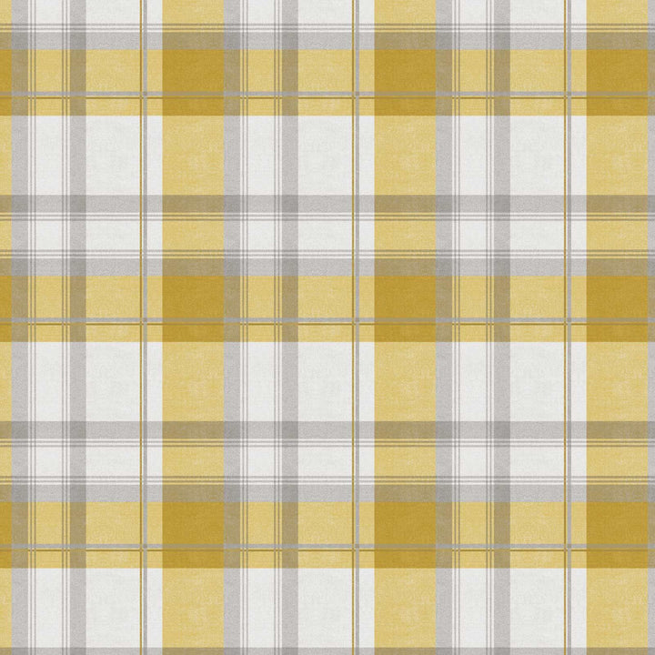 Balmoral Check Lined Eyelet Curtains Ochre -  - Ideal Textiles