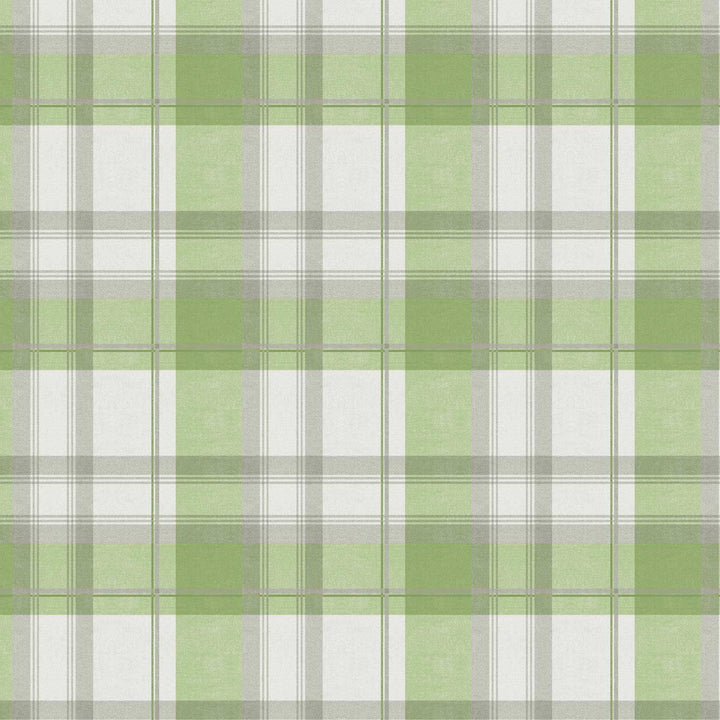 Balmoral Check Lined Eyelet Curtains Green -  - Ideal Textiles