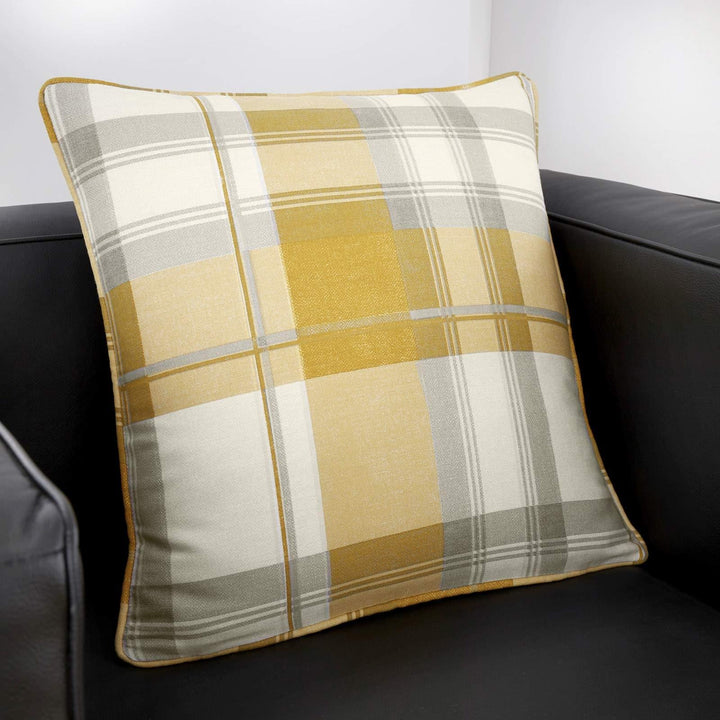 Balmoral Check Ochre Cushion Cover 17" x 17" -  - Ideal Textiles