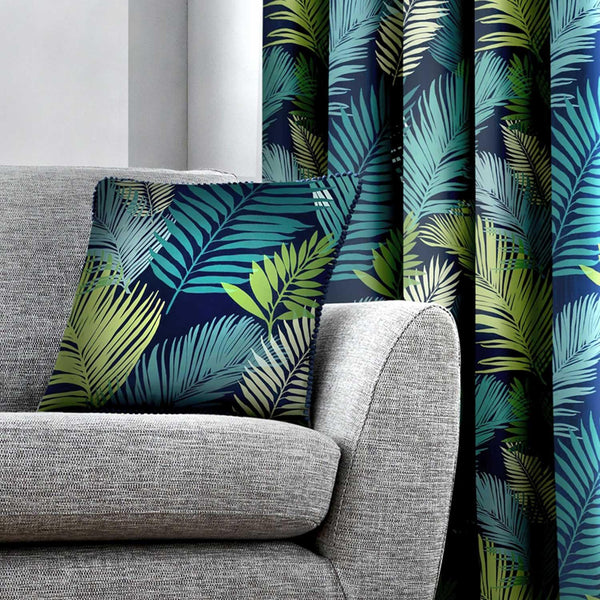 Tropical Palm Leaf Multicolour Cushion Cover 17" x 17" -  - Ideal Textiles