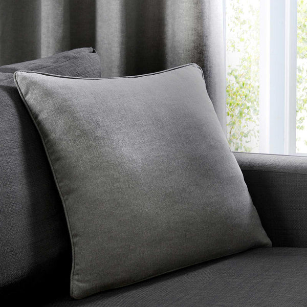 Sorbonne Plain Charcoal Cushion Cover 17" x 17" -  - Ideal Textiles