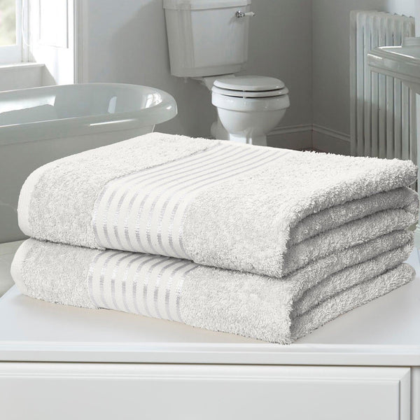 Windsor 100% Cotton Bath Sheet Pair White - Ideal