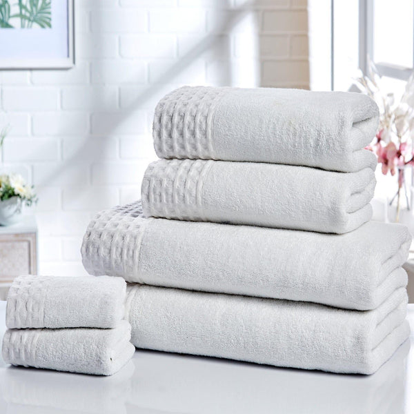 Retreat 100% Cotton 6 Piece Towel Bale White - Ideal
