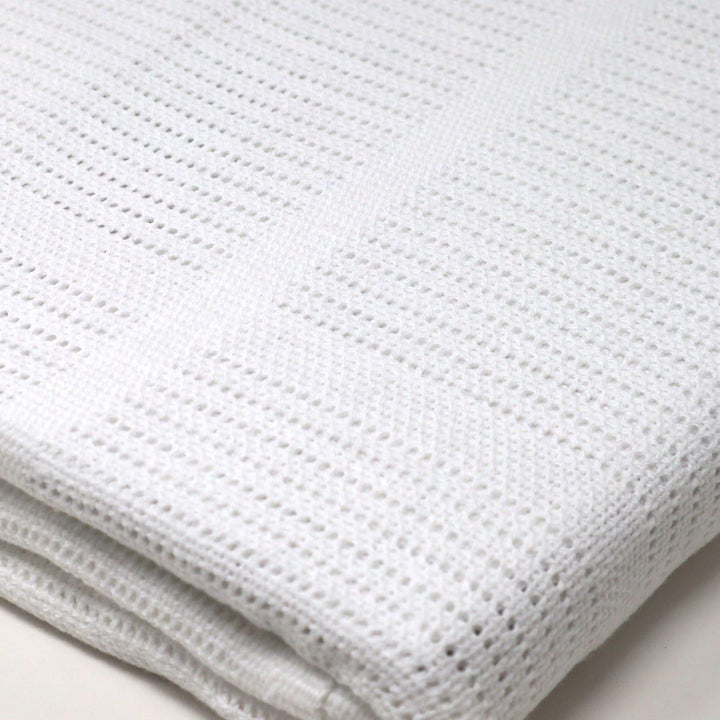Cosy Cellular 100% Cotton Baby Blankets White -  - Ideal Textiles