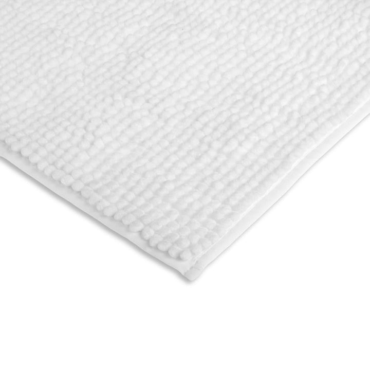 Supersoft Chenille Non-Slip Bath Mat White -  - Ideal Textiles