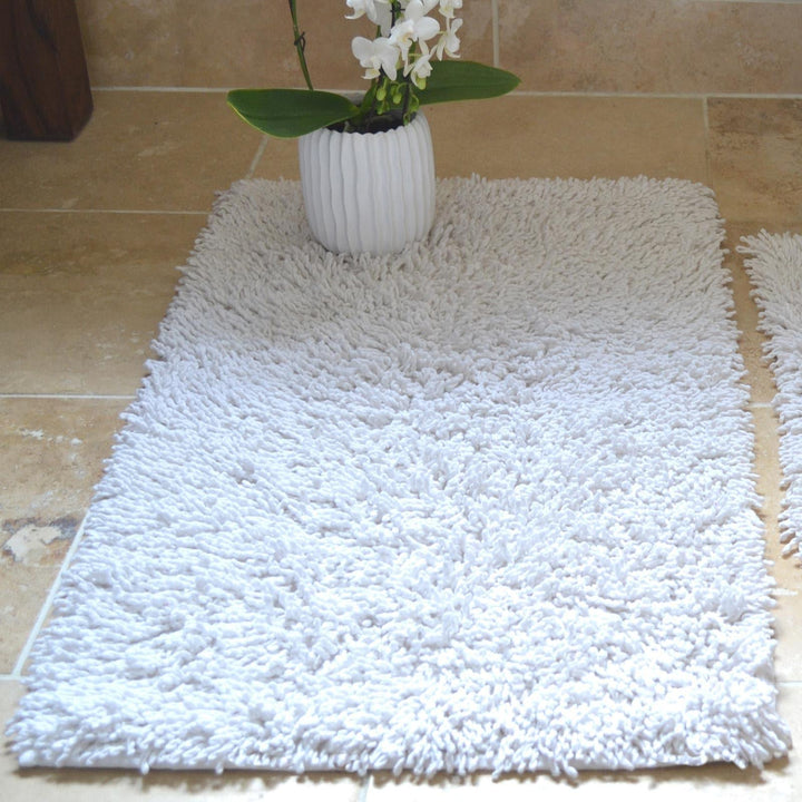 Tumble Twist Bath & Pedestal Mat Set White -  - Ideal Textiles