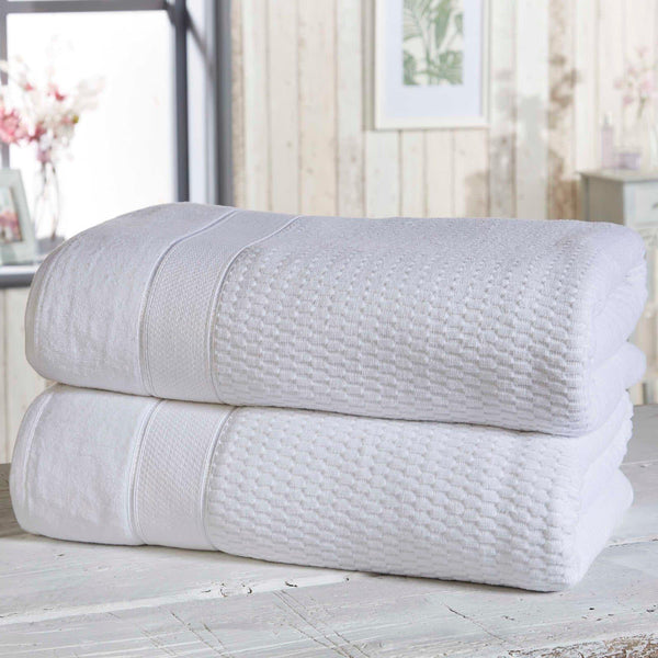 Royal Velvet White 2 Piece Bath Sheet Towel Set -  - Ideal Textiles