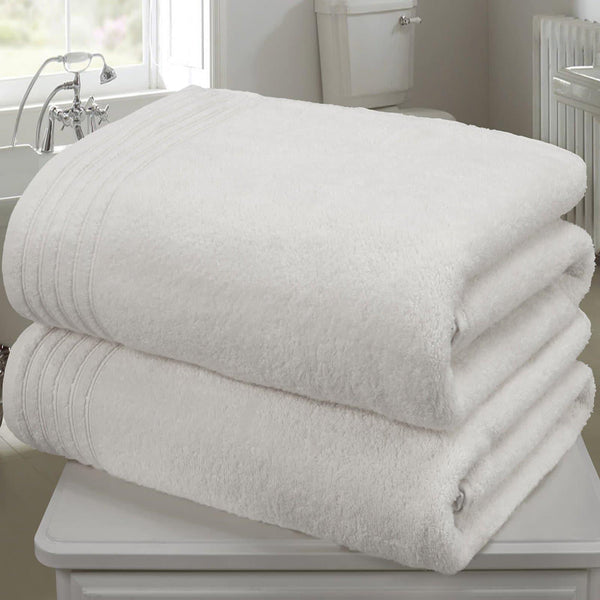 So Soft White 2 Piece Bath Sheet Towel Set -  - Ideal Textiles