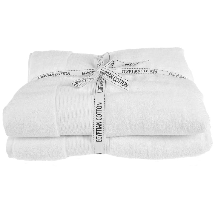 Spa White 100% Egyptian Cotton 2 Piece Towel Sets - Bath Sheets - Ideal Textiles