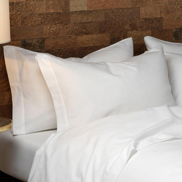 Luxury 100% Brushed Cotton Pillowcases Pair White -  - Ideal Textiles