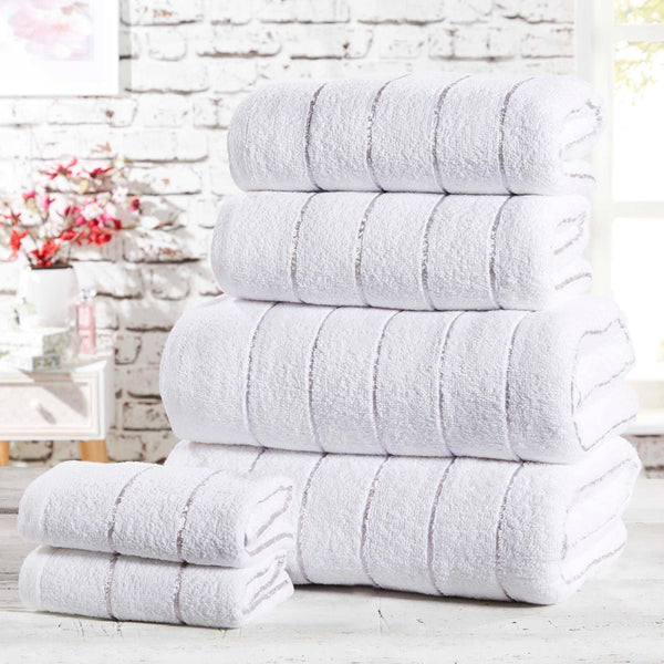 Sandringham White 6 Piece Towel Bale Set -  - Ideal Textiles