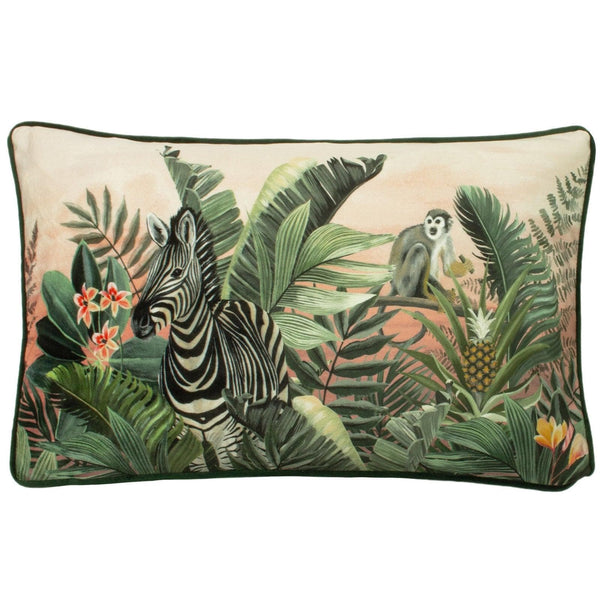 Manyara Zebra Print Velvet Boudoir Cushion Covers 12'' x 20'' -  - Ideal Textiles