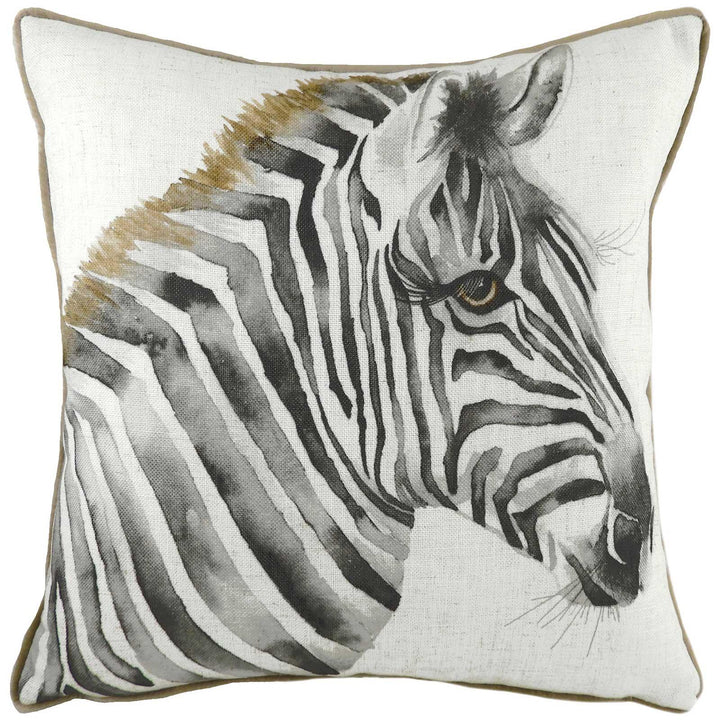 Safari Zebra Watercolour Painting Print Cushion Covers 17'' x 17'' -  - Ideal Textiles